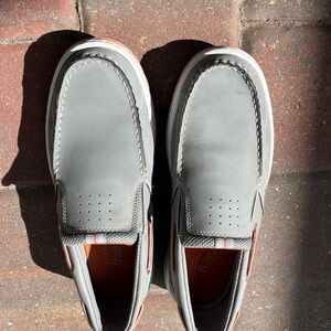 Bass Men’s Light Gray Canvas Slip-On Loafers